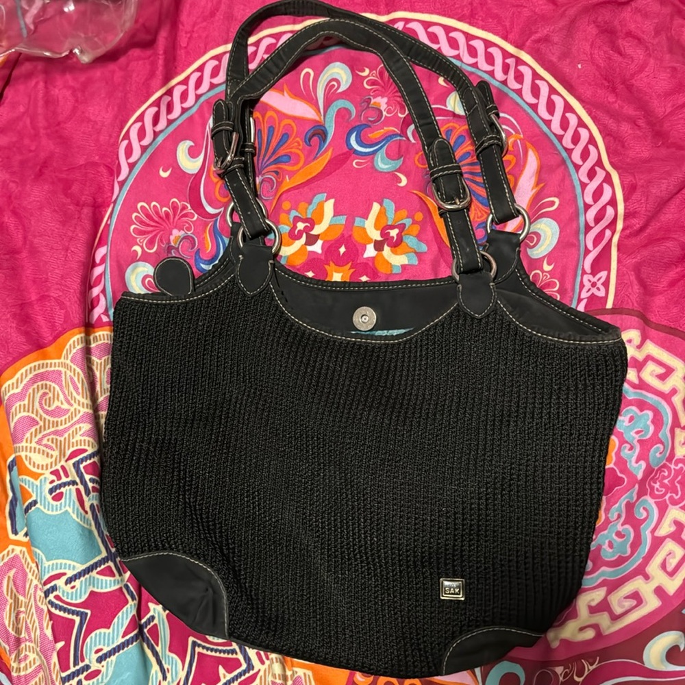 SAK BLACK Crochet PURSE